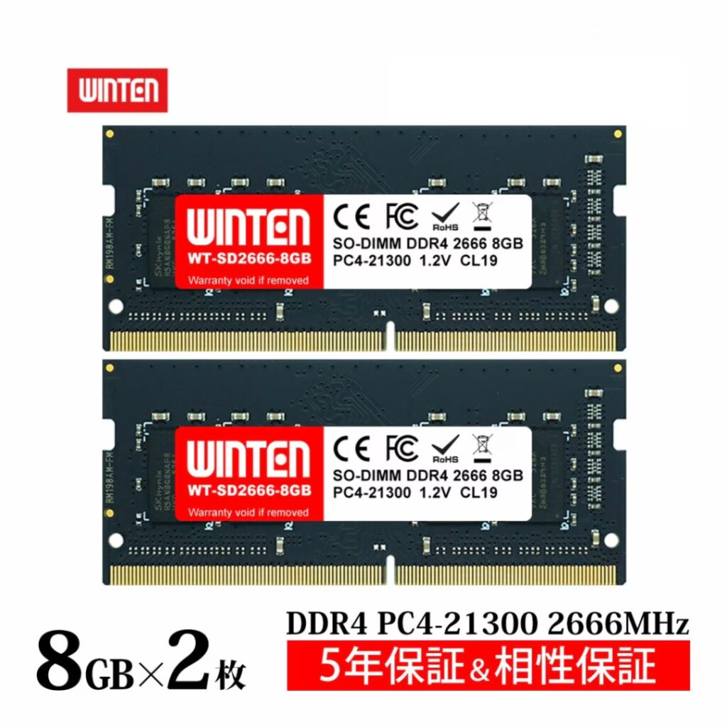 WINTEN WT-SD2666-D16GB [SODIMM DDR4 PC4-21300 8GB 2枚組]