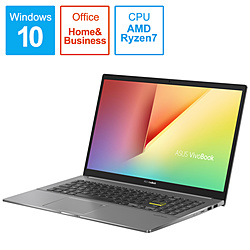 ASUS ノートパソコン VivoBook S15 インディーブラック M533IA-BQ0BLTS [15.6型 /Windows10 Home /AMD Ryzen 7 /メモリ:16GB /SSD:1TB /Office HomeandBusiness /2020年9月モデル]