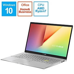 ASUS ノートパソコン VivoBook S15 ドリーミーホワイト M533IA-BQ0DWTS [15.6型 /Windows10 Home /AMD Ryzen 7 /メモリ:16GB /SSD:1TB /Office HomeandBusiness /2020年9月モデル]