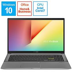 ASUS ノートパソコン VivoBook S15 インディーブラック S533EA-BQ027TS [15.6型 /Windows10 Home /intel Core i7 /メモリ:16GB /SSD:1TB /Office HomeandBusiness /2020年12月モデル]