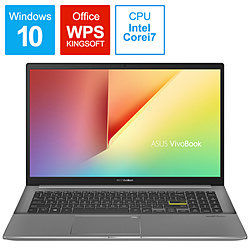 ASUS ノートパソコン VivoBook S15 インディーブラック S533EA-BQ027T [15.6型 /Windows10 Home /intel Core i7 /メモリ:16GB /SSD:1TB /WPS Office /日本語版キーボード /2020年12月モデル]