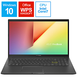 ASUS ノートパソコン VivoBook 15 インディーブラック K513EA-BQ614T [15.6型 /Windows10 Home /intel Core i7 /メモリ:8GB /HDD:1TB /SSD:256GB /WPS Office /日本語版キーボード /2020年12月モデル]