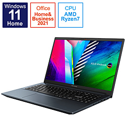 ASUS ノートパソコン Vivobook Pro 15 OLED M3500QC【有機EL】 クワイエットブルー M3500QC-L1081WS [15.6型 /Windows11 Home /AMD Ryzen 7 /メモリ:16GB /SSD:512GB /Office HomeandBusiness /2021年12月モデル]