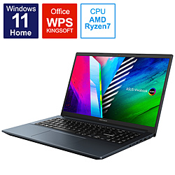 ASUS ノートパソコン Vivobook Pro 15 OLED M3500QA【有機EL】 クワイエットブルー M3500QA-L1043W [15.6型 /Windows11 Home /AMD Ryzen 7 /メモリ:16GB /SSD:512GB /WPS Office /2021年11月モデル]