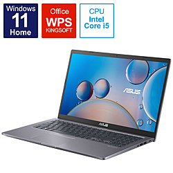 ASUS ノートパソコン X515JA スレートグレー X515JA-BQ1827W [15.6型 /Windows11 Home /intel Core i5 /メモリ:8GB /SSD:512GB /WPS Office /2022年1月モデル]
