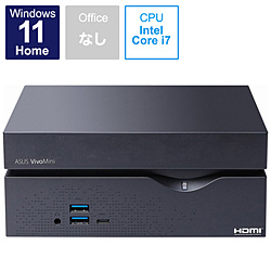 ASUS VC66-C2B7205AN デスクトップパソコン MiniPC VC66-C2 ブラック [モニター無し /Windows11 Home /intel Core i7 /メモリ:16GB /SSD:512GB /無し /2022年5月モデル]