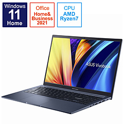ASUS ノートパソコン Vivobook 15 クワイエットブルー M1502IA-BQ066WS [15.6型 /Windows11 Home /AMD Ryzen 7 /メモリ:8GB /SSD:512GB /Office HomeandBusiness /日本語版キーボード /2022年7月モデル]