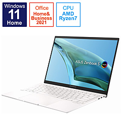 ASUS ノートパソコン Zenbook S 13 OLED リファインドホワイト UM5302TA-LX143WS [13.3型 /Windows11 Home /AMD Ryzen 7 /メモリ:16GB /SSD:1TB /Office HomeandBusiness /日本語版キーボード /2022年8月モデル]
