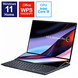 ASUS ノートパソコン Zenbook Pro 14 Duo テックブラック UX8402ZE-M3034W [14.5型 /Windows11 Home /intel Core i9 /メモリ:32GB /SSD:1TB /WPS Office /日本語版キーボード /2022年8月モデル]
