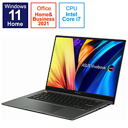 ASUS ノートパソコン Vivobook S 14X OLED ミッドナイトブラック S5402ZA-M9027WS [14.5型 /Windows11 Home /intel Core i7 /メモリ:16GB /SSD:512GB /Office HomeandBusiness /日本語版キーボード /2022年9月モデル]