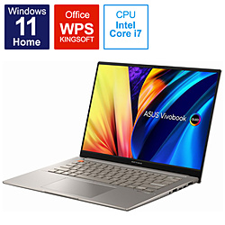 ASUS ノートパソコン Vivobook S 14X OLED サンドグレイ S5402ZA-M9049W [14.5型 /Windows11 Home /intel Core i7 /メモリ:16GB /SSD:512GB /WPS Office /日本語版キーボード /2022年9月モデル]