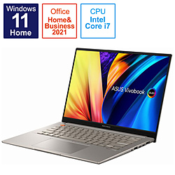 ASUS ノートパソコン Vivobook S 14X OLED サンドグレイ S5402ZA-M9049WS [14.5型 /Windows11 Home /intel Core i7 /メモリ:16GB /SSD:512GB /Office HomeandBusiness /日本語版キーボード /2022年9月モデル]