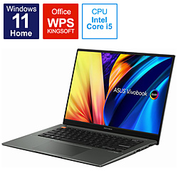 ASUS ノートパソコン Vivobook S 14X OLED ミッドナイトブラック S5402ZA-M9013W [14.5型 /Windows11 Home /intel Core i5 /メモリ:16GB /SSD:512GB /WPS Office /日本語版キーボード /2022年9月モデル]