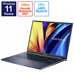 ASUS ノートパソコン Vivobook 14X クワイエットブルー M1403QA-LYR5165WSBKS [14.0型 /Windows11 Home /AMD Ryzen 5 /メモリ:16GB /SSD:512GB /Office HomeandBusiness /日本語版キーボード /2022年10月モデル]