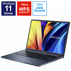ASUS ノートパソコン Vivobook 14X クワイエットブルー M1403QA-LYR5165WBY [14.0型 /Windows11 Home /AMD Ryzen 5 /メモリ:16GB /SSD:512GB /WPS Office /日本語版キーボード /2022年10月モデル]