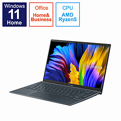 ASUS ノートパソコン Zenbook 14 (UM425QA) パイングレー UM425QA-KIR515WS [14.0型 /Windows11 Home /AMD Ryzen 5 /メモリ:16GB /SSD:512GB /Office HomeandBusiness /日本語版キーボード /2022年11月モデル]