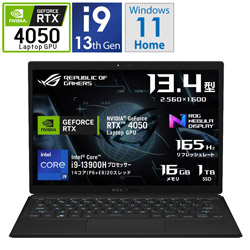 ASUS GZ301VU-I9R4050 ゲーミングノートパソコン ROG Flow Z13 ブラック [13.4型 /Windows11 Home /intel Core i9 /メモリ:16GB /SSD:1TB /Officeソフトなし /日本語版キーボード /2023年3月モデル]