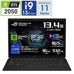 ASUS GZ301VF-I9R2050 ゲーミングノートパソコン ROG Flow Z13 ブラック [13.4型 /Windows11 Home /intel Core i9 /メモリ:16GB /SSD:512GB /Officeソフトなし /日本語版キーボード /2023年3月モデル]