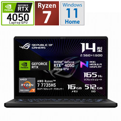 ASUS GA402NU-R7R4050G ゲーミングノートパソコン ROG Zephyrus G14(RTX 4050) エクリプスグレー