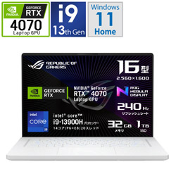 ASUS GU603VI-I9R4070W ゲーミングノートパソコン ROG Zephyrus G16 ムーンライトホワイト [16.0型 /Windows11 Home /intel Core i9 /メモリ:32GB /SSD:1TB /Officeソフトなし /日本語版キーボード /2023年3月モデル]