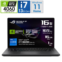 ASUS GU603VV-I73R4060G ゲーミングノートパソコン ROG Zephyrus G16 エクリプスグレー [16.0型 /Windows11 Home /intel Core i7 /メモリ:16GB /SSD:1TB /Officeソフトなし /日本語版キーボード /2023年3月モデル]