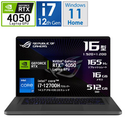 ASUS GU603ZU-I7R4050G ゲーミングノートパソコン ROG Zephyrus G16 エクリプスグレー [16.0型 /Windows11 Home /intel Core i7 /メモリ:16GB /SSD:512GB /Officeソフトなし /日本語版キーボード /2023年3月モデル]