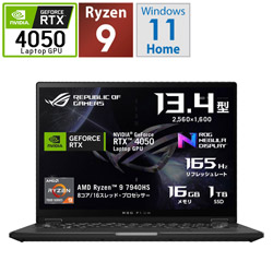 ASUS GV302XU-R9R4050 ゲーミングノートパソコン ROG Flow X13 オフブラック [13.4型 /Windows11 Home /AMD Ryzen 9 /メモリ:16GB /SSD:1TB /Officeソフトなし /日本語版キーボード /2023年5月モデル]