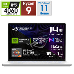 ASUS GA402XV-R9R4060WL ゲーミングノートパソコン ROG Zephyrus G14 ムーンライトホワイト + AniMe Matrix