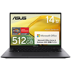 ASUS ノートパソコン Zenbook 14 ジェイドブラック UM3402YA-KP594BKSWS [14.0型 /Windows11 Home /AMD Ryzen 7 /メモリ:16GB /SSD:512GB /Office Home and Business /日本語版キーボード /2023年5月モデル]