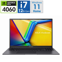 ASUS ノートパソコン Vivobook 16X(RTX 4060) インディーブラック K3605ZV-N1038W [16.0型 /Windows11 Home /intel Core i7 /メモリ:16GB /SSD:512GB /WPS Office /日本語版キーボード /2023年6月モデル]