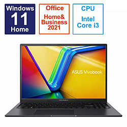 ASUS ノートパソコン Vivobook 16X (K3604) インディーブラック K3604ZA-MB035WS [16.0型 /Windows11 Home /intel Core i3 /メモリ:8GB /SSD:256GB /Office HomeandBusiness /日本語版キーボード /2023年4月モデル]