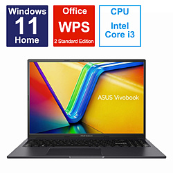 ASUS ノートパソコン Vivobook 16X (K3604) インディーブラック K3604ZA-MB035W [16.0型 /Windows11 Home /intel Core i3 /メモリ:8GB /SSD:256GB /WPS Office /日本語版キーボード /2023年4月モデル]