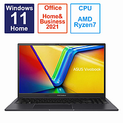ASUS ノートパソコン Vivobook 15X OLED インディーブラック M3504YA-L1154WS [15.6型 /Windows11 Home /AMD Ryzen 7 /メモリ:16GB /SSD:512GB /Office HomeandBusiness /日本語版キーボード /2023年4月モデル]