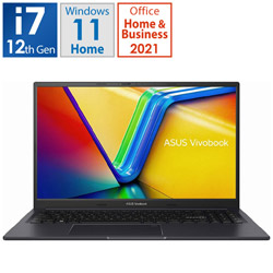 ASUS ノートパソコン Vivobook 15X インディーブラック K3504ZA-BQ020WS [15.6型 /Windows11 Home /intel Core i7 /メモリ:16GB /SSD:512GB /Office Home and Business /日本語版キーボード /2023年4月モデル]