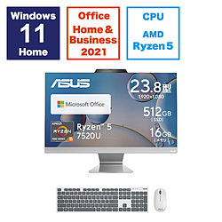 ASUS M3402WFAK-WA018WS デスクトップパソコン ASUS M3402WFAK ホワイト [23.8型 /AMD Ryzen5 /メモリ:16GB /SSD:512GB /2023年11月モデル]