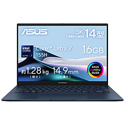 ASUS ノートパソコン Zenbook 14 OLED ポンダーブルー UX3405MA-TU7161WSBL [14.0型 /Windows11 Home /intel Core Ultra 7 /メモリ:16GB /SSD:1TB /Office Home and Business /日本語版キーボード /2024年6月モデル]