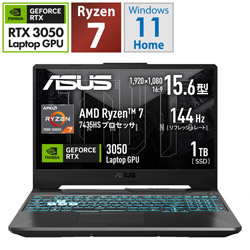 ASUS FA506NCR-R7R3050T ゲーミングノートパソコン TUF Gaming A15(RTX 3050) グラファイトブラック