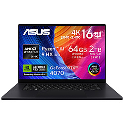ASUS ノートパソコン ProArt P16 (H7606) ナノブラック H7606WI-AI9642R4070W [16.0型 /Windows11 Home /AMD Ryzen AI 9 /メモリ:64GB /SSD:2TB /無し /日本語版キーボード /2024年8月モデル]