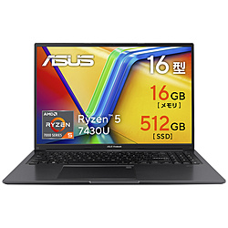 ASUS ノートパソコン Vivobook 16 インディーブラック M1605YA-R5165BW [16.0型 /Windows11 Home /AMD Ryzen 5 /メモリ:16GB /SSD:512GB /無し /日本語版キーボード /2024年11月モデル]