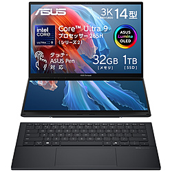 ASUS ノートパソコン(2画面) Zenbook DUO (2025) UX8406 インクウェルグレー UX8406CA-U9321W [14.0型 /Windows11 Home /intel Core Ultra 9 /メモリ:32GB /SSD:1TB /無し /日本語版キーボード /2025年2月モデル]