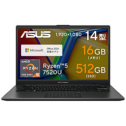 ASUS ノートパソコン Vivobook Go 14 ミックスブラック E1404FA-R5BIC2025 [14.0型 /Windows11 Home /AMD Ryzen 5 /メモリ:16GB /SSD:512GB /Office Home and Business /日本語版キーボード /2025年2月モデル]