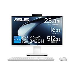 ASUS V440VAK-WPC125W デスクトップパソコン V400 AiO (V440VAK) ホワイト [23.8型 /Windows11 Home /intel Core i5 /メモリ:16GB /SSD:512GB /無し /2025年6月モデル]