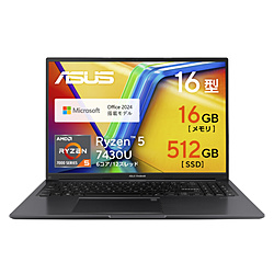 ASUS ノートパソコン Vivobook 16 タフブラック M1605YA-R5165BWS4 [16.0型 /Windows11 Home /AMD Ryzen 5 /メモリ:16GB /SSD:512GB /Office Home and Business /日本語版キーボード /2025年7月モデル]