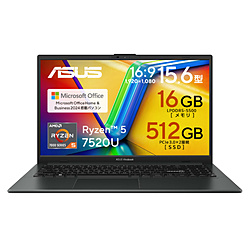 ASUS ノートパソコン Vivobook Go 15 ミックスブラック E1504FA-R5165BWS [15.6型 /Windows11 Home /AMD Ryzen 5 /メモリ:16GB /SSD:512GB /Office Home and Business /日本語版キーボード /2025年9月モデル]
