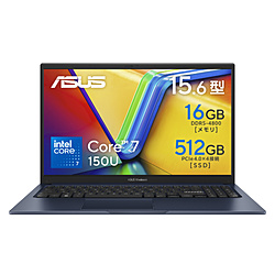ASUS ノートパソコン Vivobook 15 クワイエットブルー X1504VA-C7165BU [15.6型 /Windows11 Home /intel Core 7 /メモリ:16GB /SSD:512GB /無し /日本語版キーボード /2025年12月モデル]