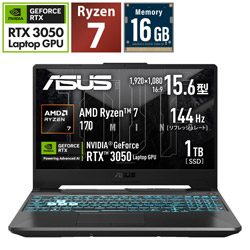 ASUS FA506NCQ-R7R3050T ゲーミングノートパソコン TUF Gaming A15 グラファイトブラック [15.6型 /Windows11 Home /AMD Ryzen 7 /メモリ:16GB /SSD:1TB /Officeソフトなし /日本語版キーボード]