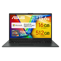 ASUS ノートパソコン Vivobook Go 15 ミックスブラック E1504FA-R3165BWS6 [15.6型 /Windows11 Home /AMD Ryzen 3 /メモリ:16GB /SSD:512GB /M365 (24か月) or Office 選択可能 /日本語版キーボード]