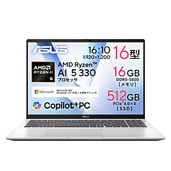 ASUS ノートパソコン Vivobook 16 クールシルバー M1607KA-AI5165SISB