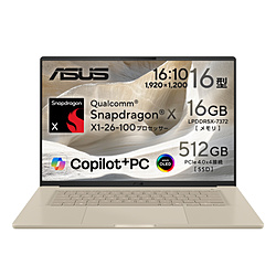 ASUS ノートパソコン Zenbook SORA 16(UX3607) ザブリスキーベージュ UX3607QA-PU16570BE