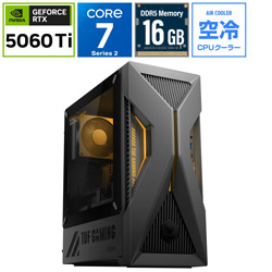 ASUS T500MV-07240H259W ゲーミングデスクトップパソコン TUF Gaming(RTX 5060 Ti) ソーラーエクリプスグレー [Windows11 Home /intel Core 7 /メモリ:16GB /SSD:512GB /Officeソフト無し /2026年7月モデル]